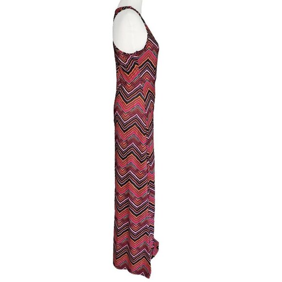 J & K Retro Zig Zag Racerback Sleeveless Long Maxi Length Tank Dress Size Medium - Picture 4 of 8